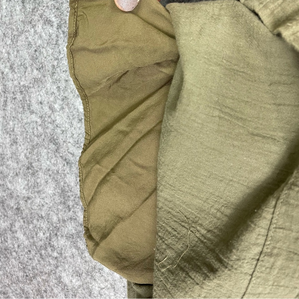 Sugar Lips Jaelyn High Waist Wide Leg Cropped Pants size Small Olive Green - Picture 11 of 12